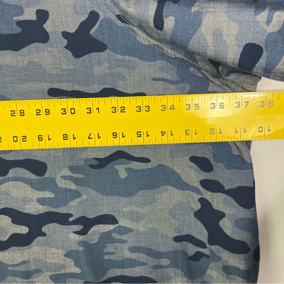 True Nation Blue Camo Sport Button up Short Sleeve Shirt 7XL Plus - Picture 4 of 9